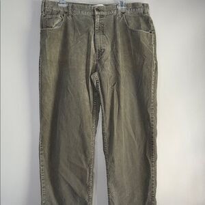 Casual Olive Green Corduroy Trousers 38 x 32